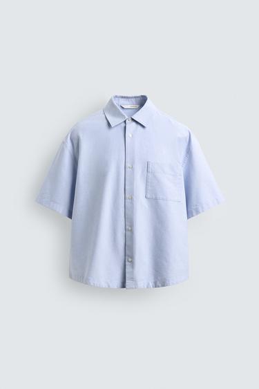 Zara 加大碼牛津襯衫 - 淡藍色