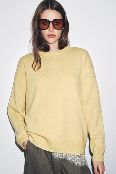 BASIC 100% CASHMERE SWEATER - Yellow by Zara