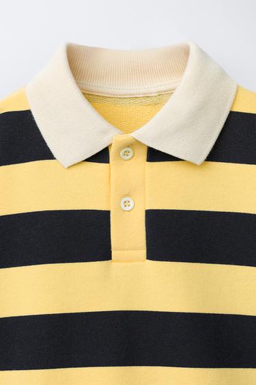 SWEAT POLO À RAYURES - Jaune clair de Zara - Image 2