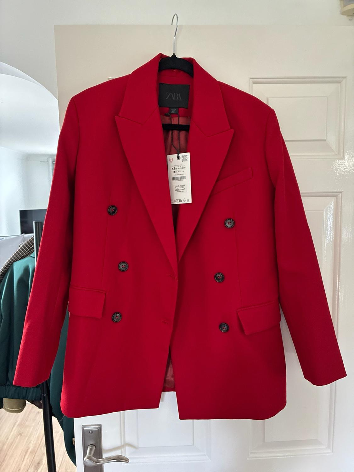 ZW COLLECTION DOUBLE-BREASTED STRAIGHT BLAZER
