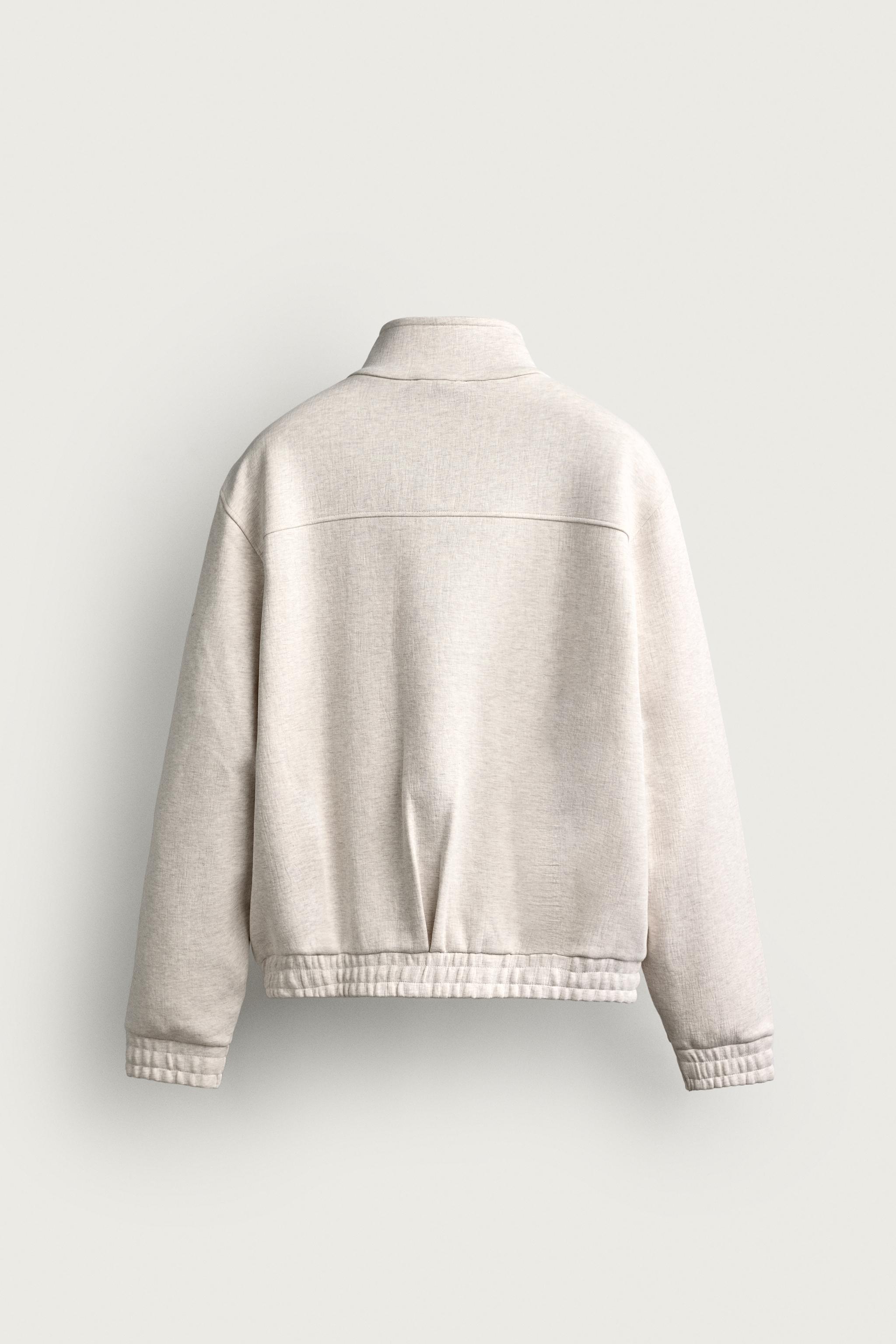 RELAXED FIT STRUCTURED LIGHTWEIGHT JACKET — Gray marl (alternate view)