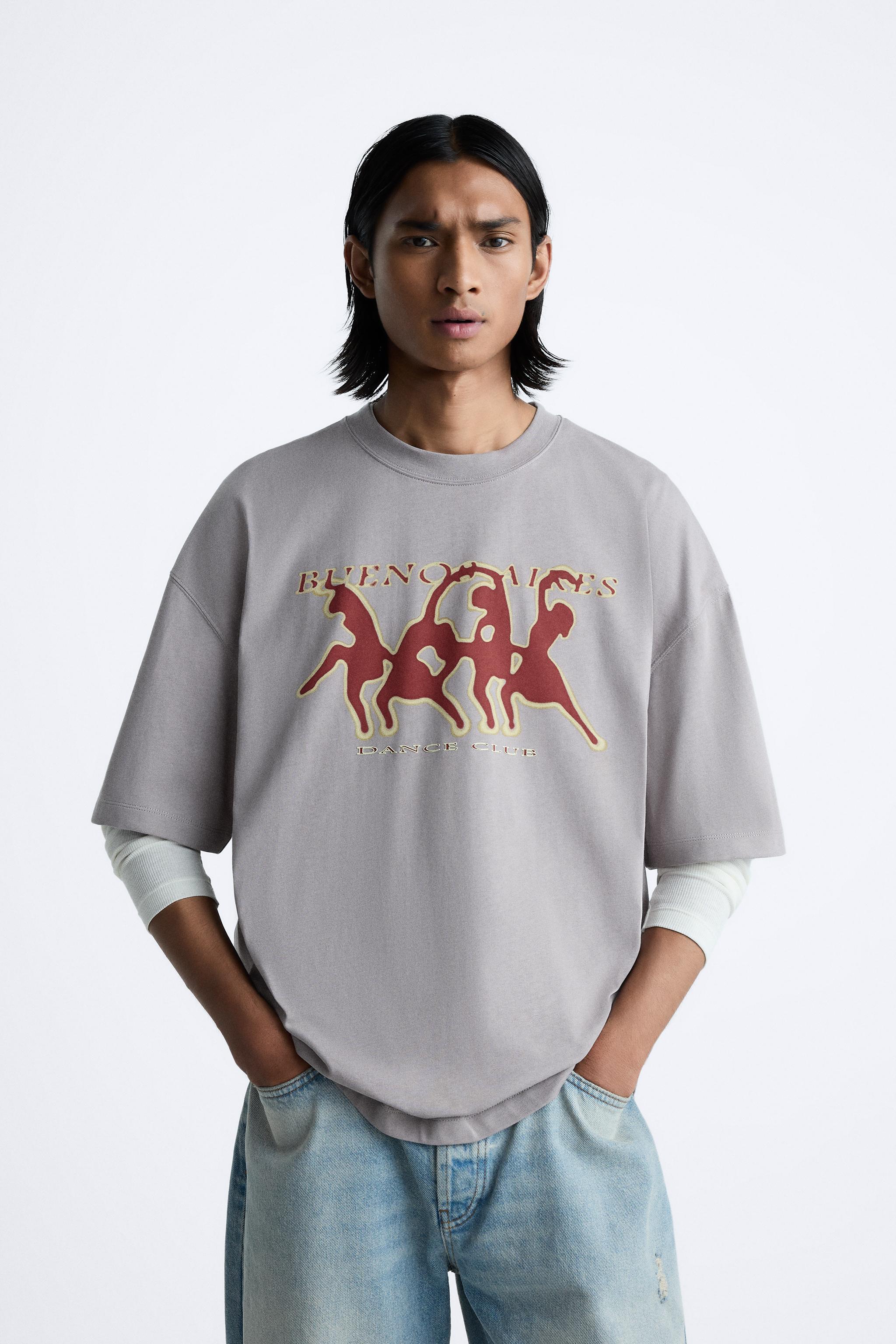 プリントグラフィック Ｔシャツ - グレー | ZARA Japan / 日本