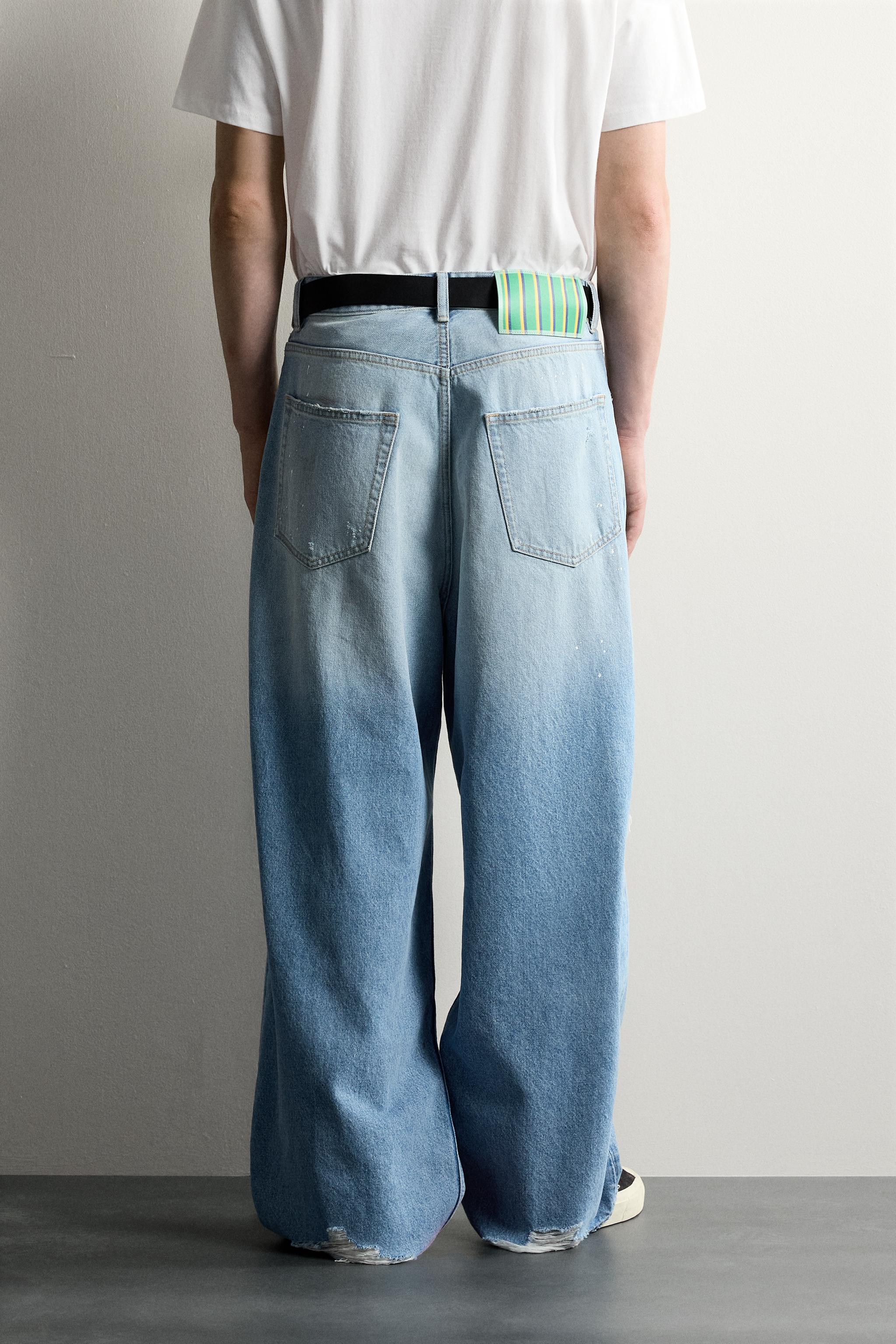 Мужские джинсы Zara RIPPED BAGGY FIT JEANS — фото 3