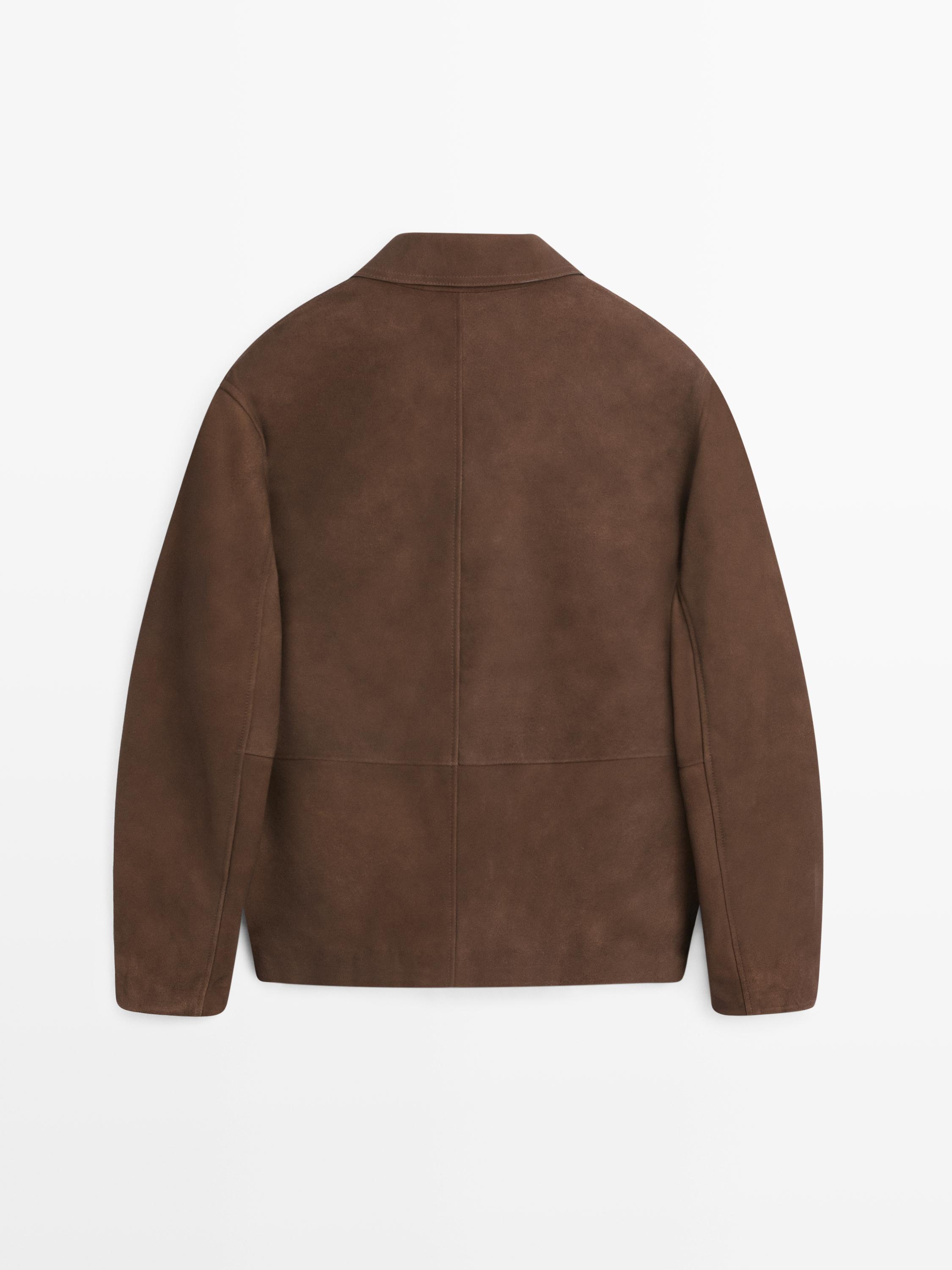 Suede leather worker jacket