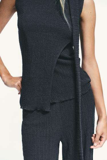 TOP FOULARD TEXTURA - Azul / Gris de Zara