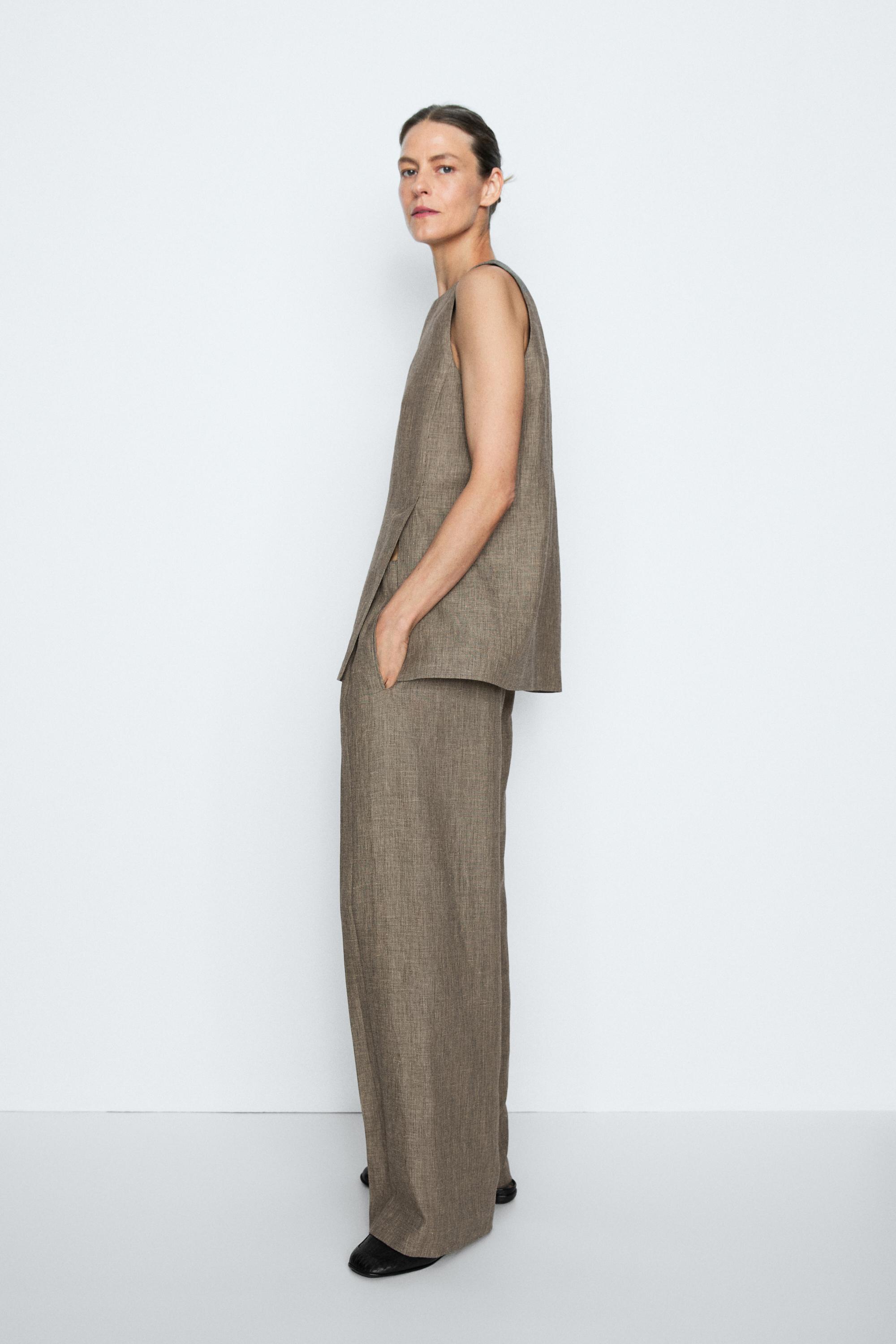 STUDIO textured top with cut-out details — Greenish