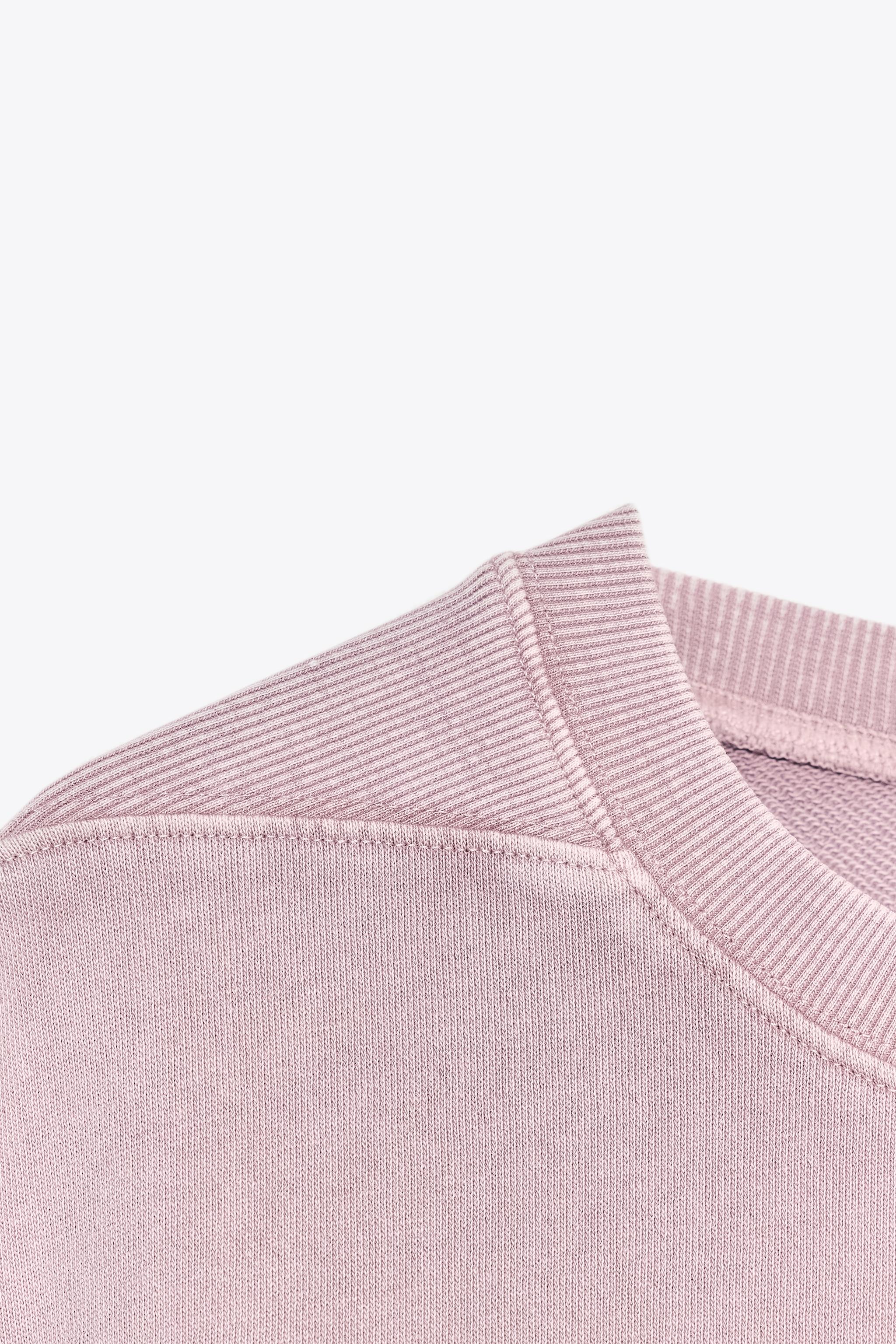 zara ユーズド加工入りスウェットシャツ ユーズド加工入りスウェットシャツ - パウダーピンク | ZARA