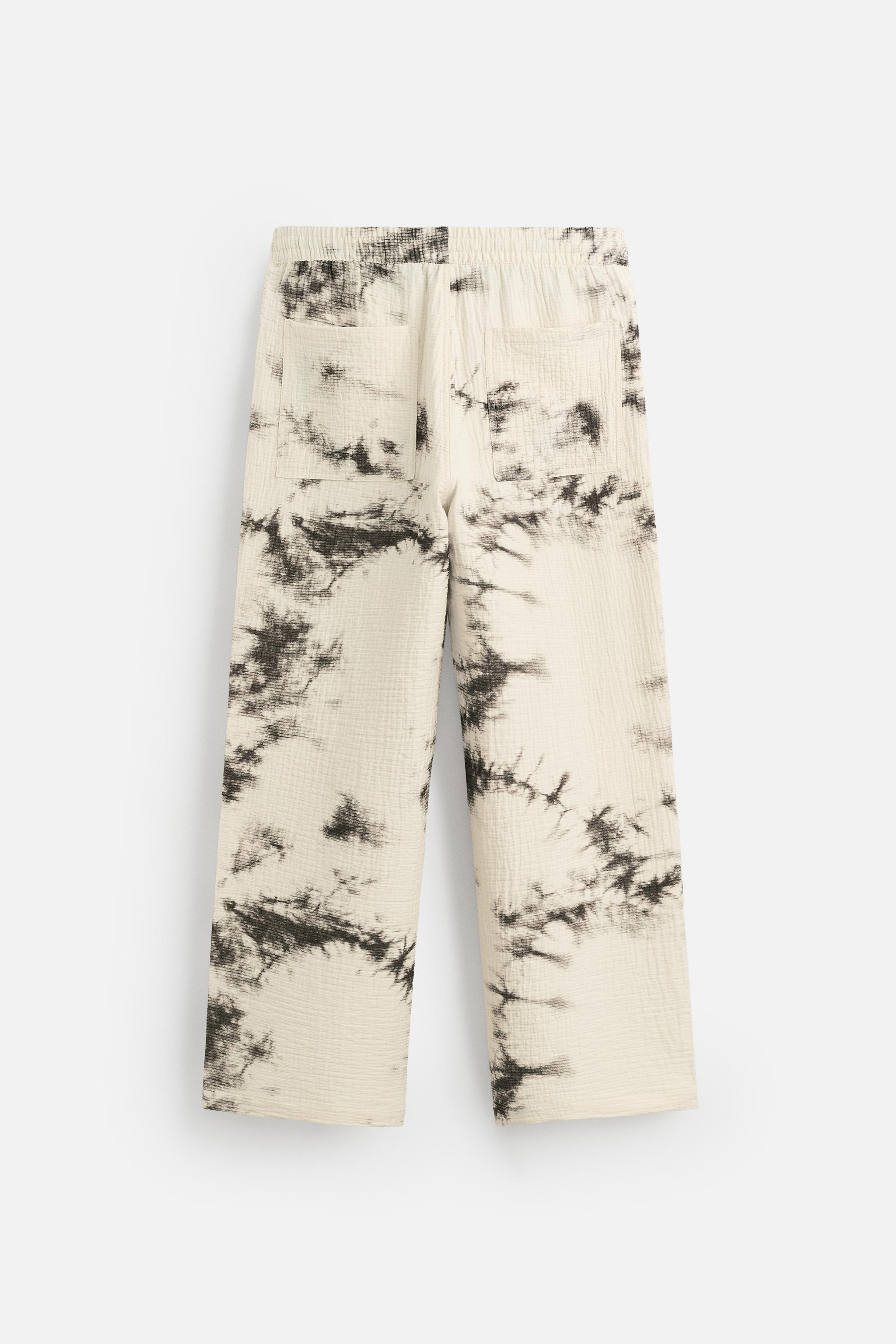 PANTALON STRUCTURÉ IMPRIMÉ TIE-AND-DYE