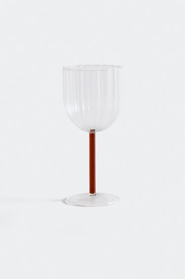 BOROSILICATE GLASS WITH COLOURED STEM - Red by Zara