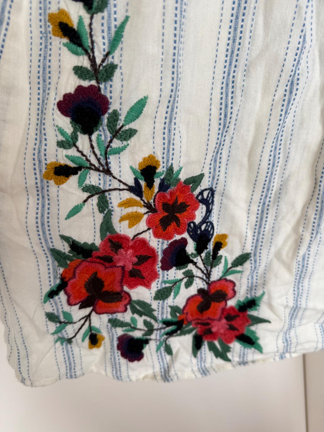EMBROIDERED STRIPED DRESS - Image 2