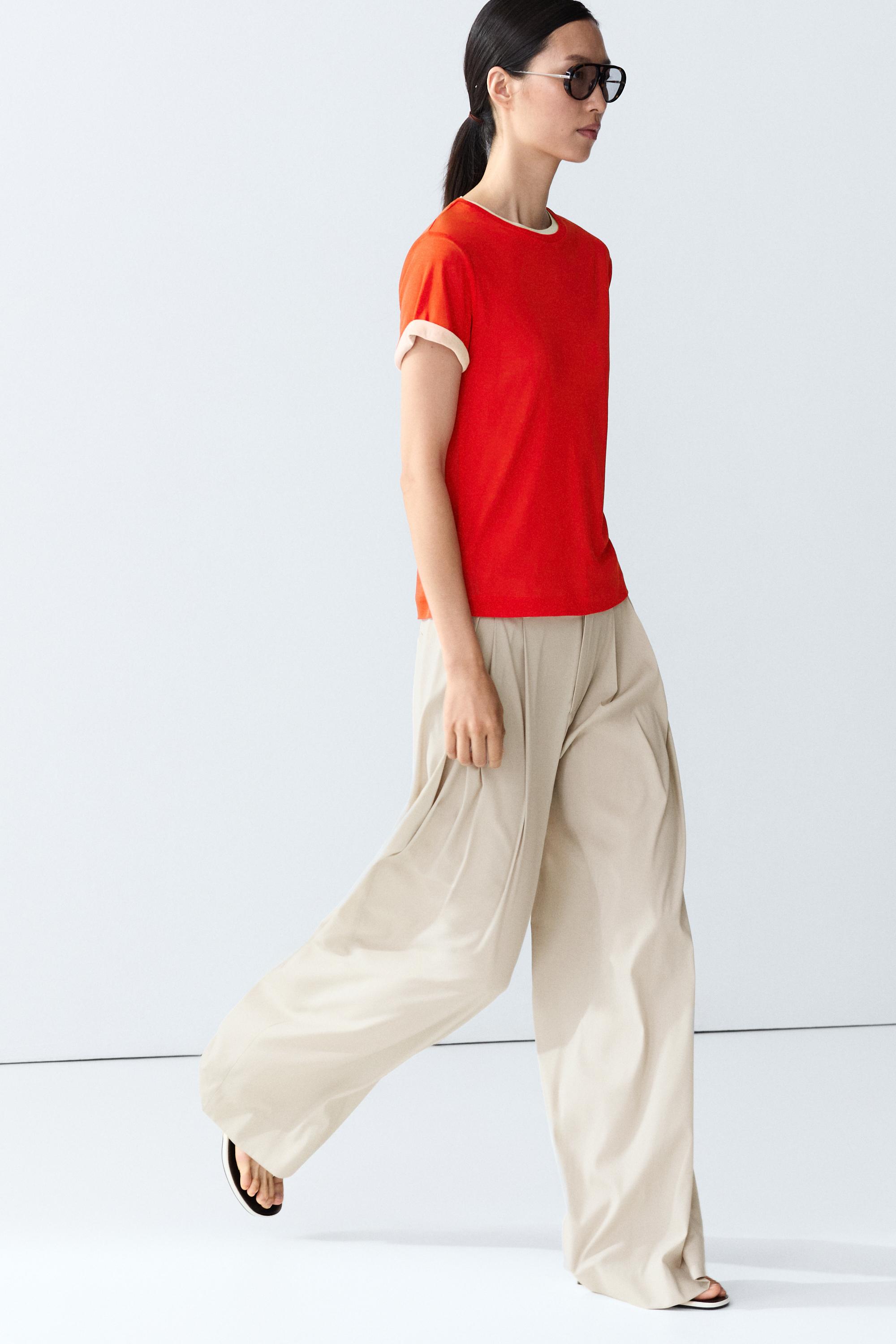 Double-layer short sleeve T-shirt — Oranges