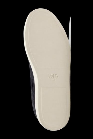 Zara LEATHER SNEAKERS - Blue