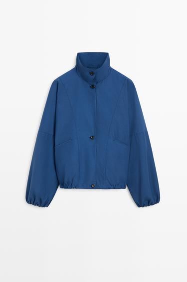 Zara Technical puff bomber jacket - Blue - Image 0