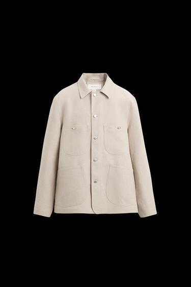 100% LINEN JACKET WITH POCKETS - Sand by Zara - Image 0