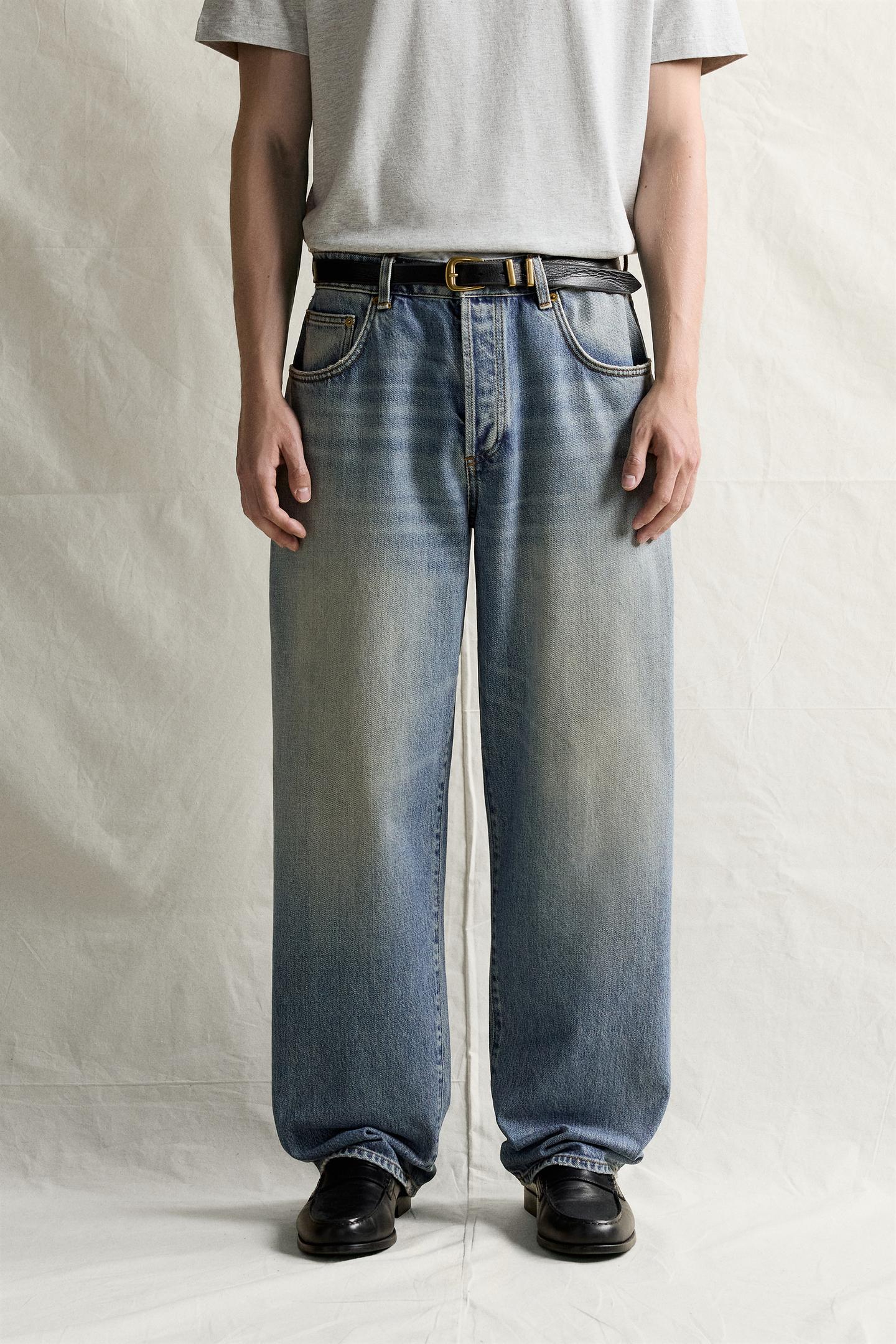 Мужские джинсы Zara Baggy Fit, цвет: Синий — фото 2