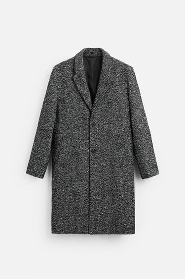 TEXTURED BUTTONED COAT - Black by Zara
