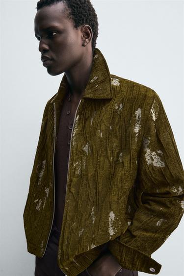 TEXTURED JACQUARD JACKET - Green marl by Zara - Image 4