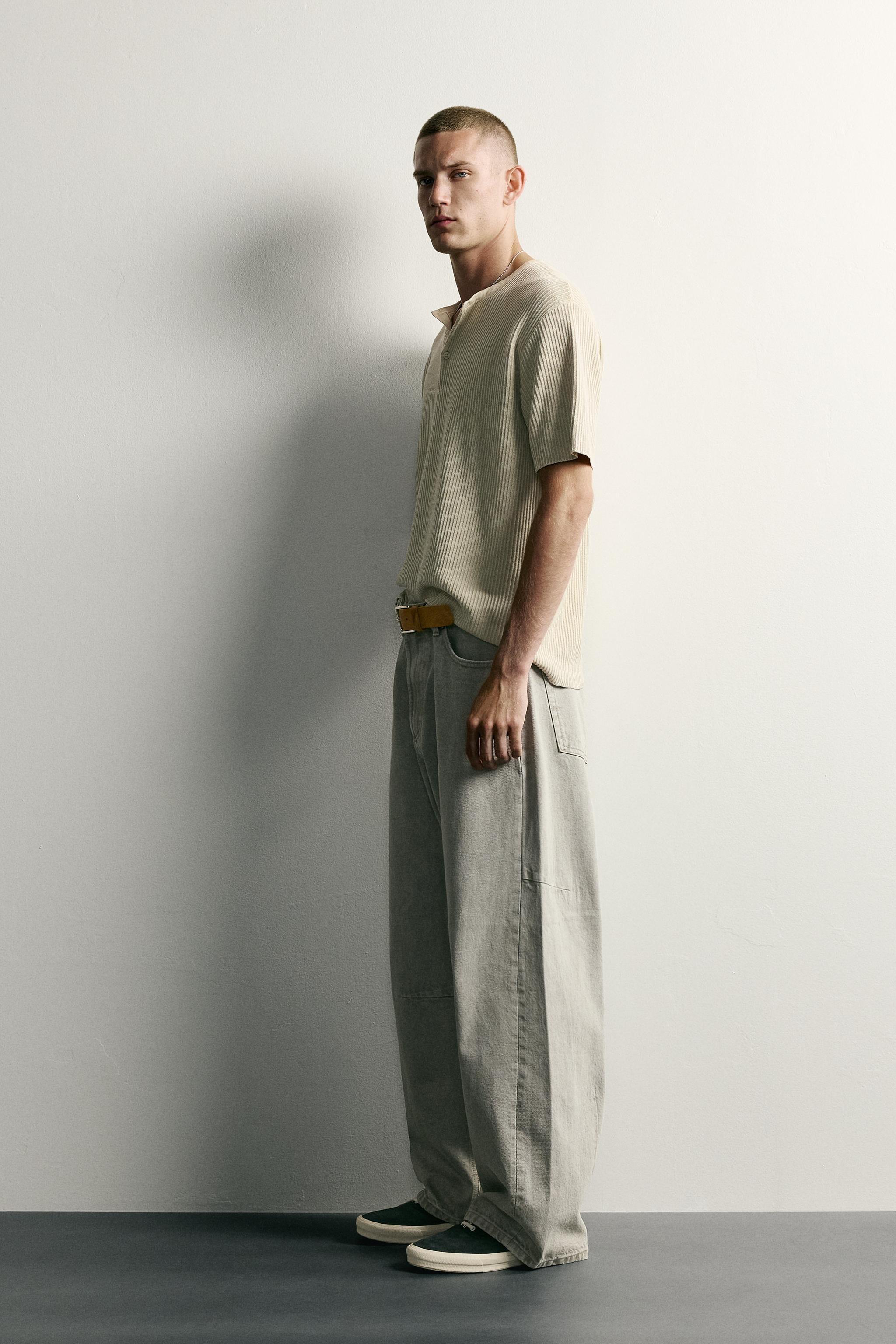 Zara BAĞCIKLI BARREL FIT PANTOLON görsel 4