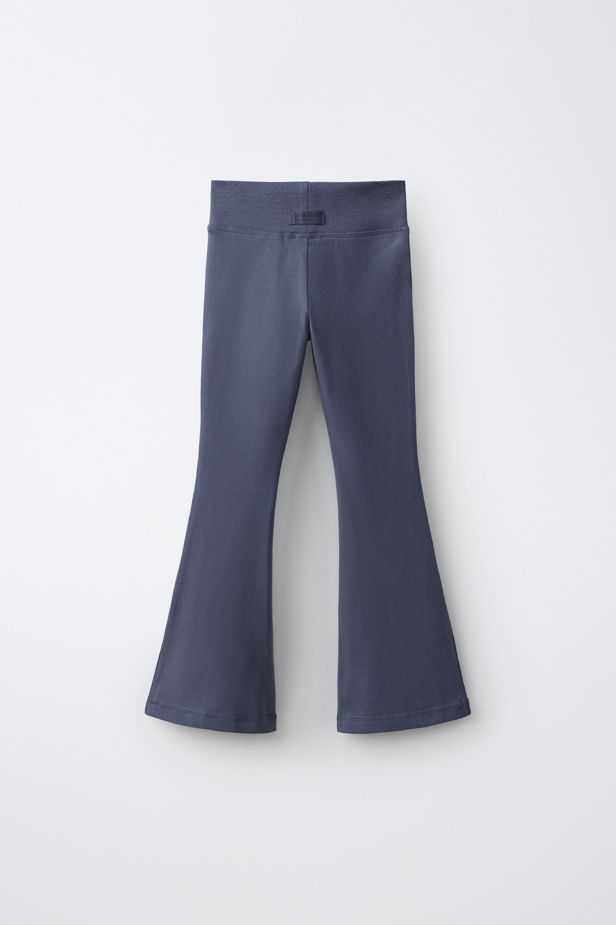 PLAIN FLARE LEGGINGS — Blue