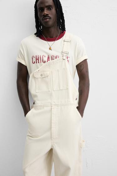 CARPENTER POCKET DENIM DUNGAREES - Ecru by Zara