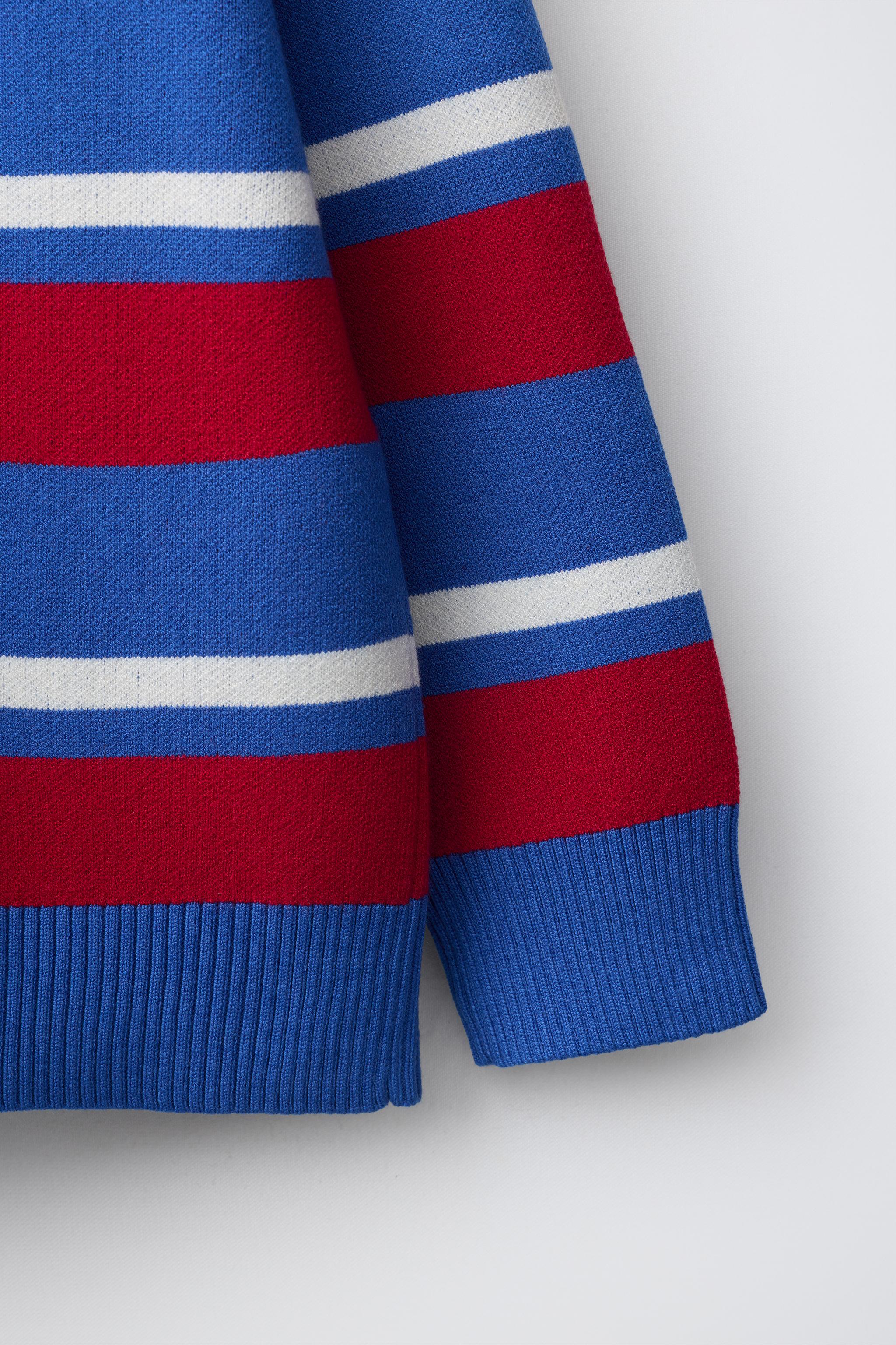 Детские рубашки Zara VARSITY KNIT POLO SHIRT — фото 4