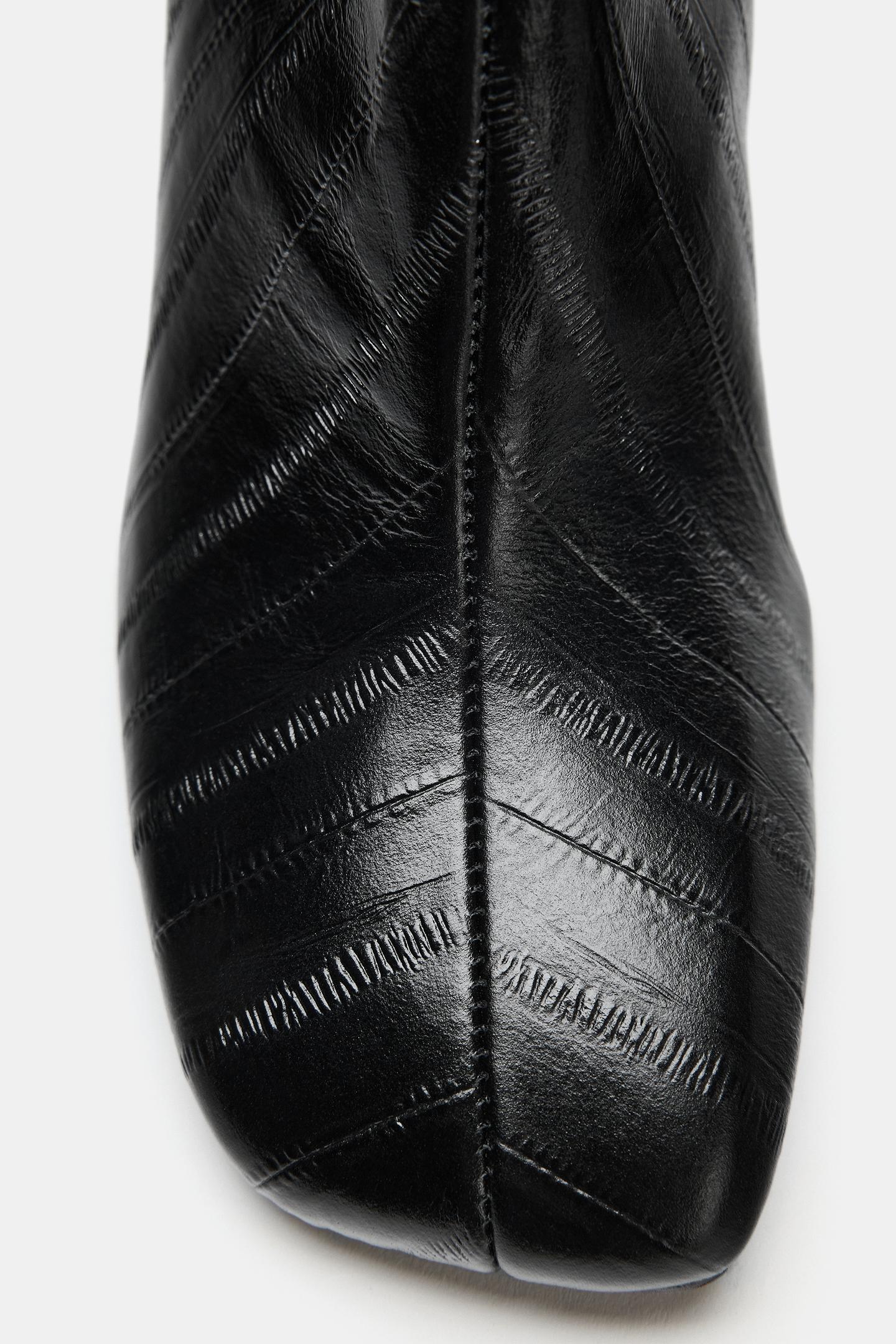 Женские ботинки Zara Limited Edition Leather Ankle, цвет: Чёрный — фото 8