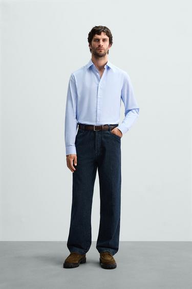 CAMISA SLIM FIT - Celeste de Zara - Imagen 0