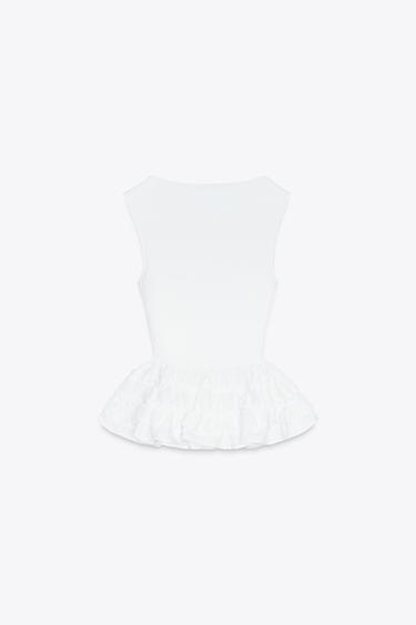 PEPLUM TOP WITH STRAPS - White by Zara - Image 6