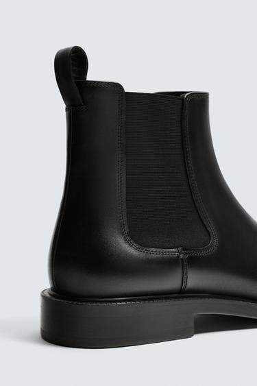 BOTTINES CHELSEA EN CUIR - Noir de Zara - Image 2