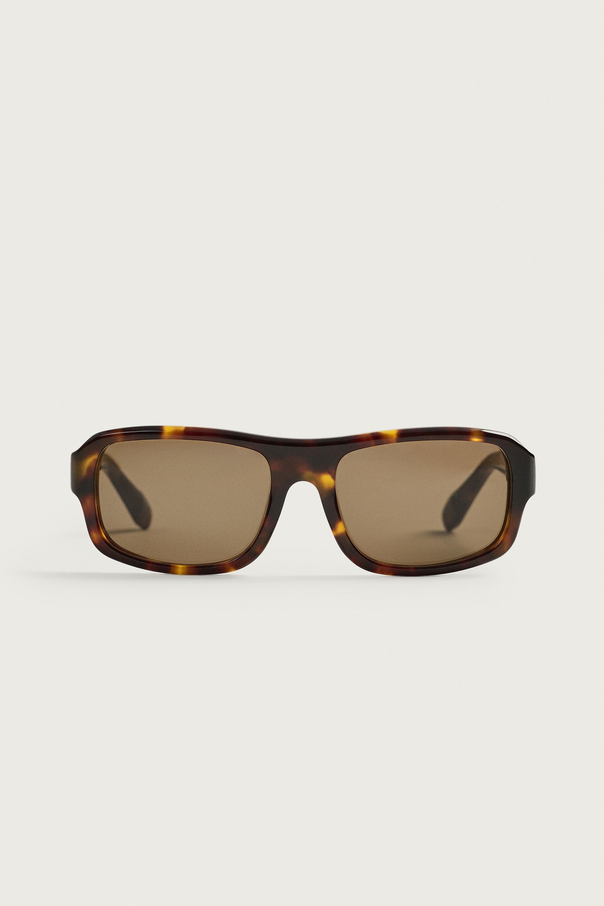 RECTANGULAR SUNGLASSES — Tortoise shell