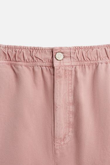 WASHED CANVAS TROUSERS - Chalk pink by Zara - Image 7