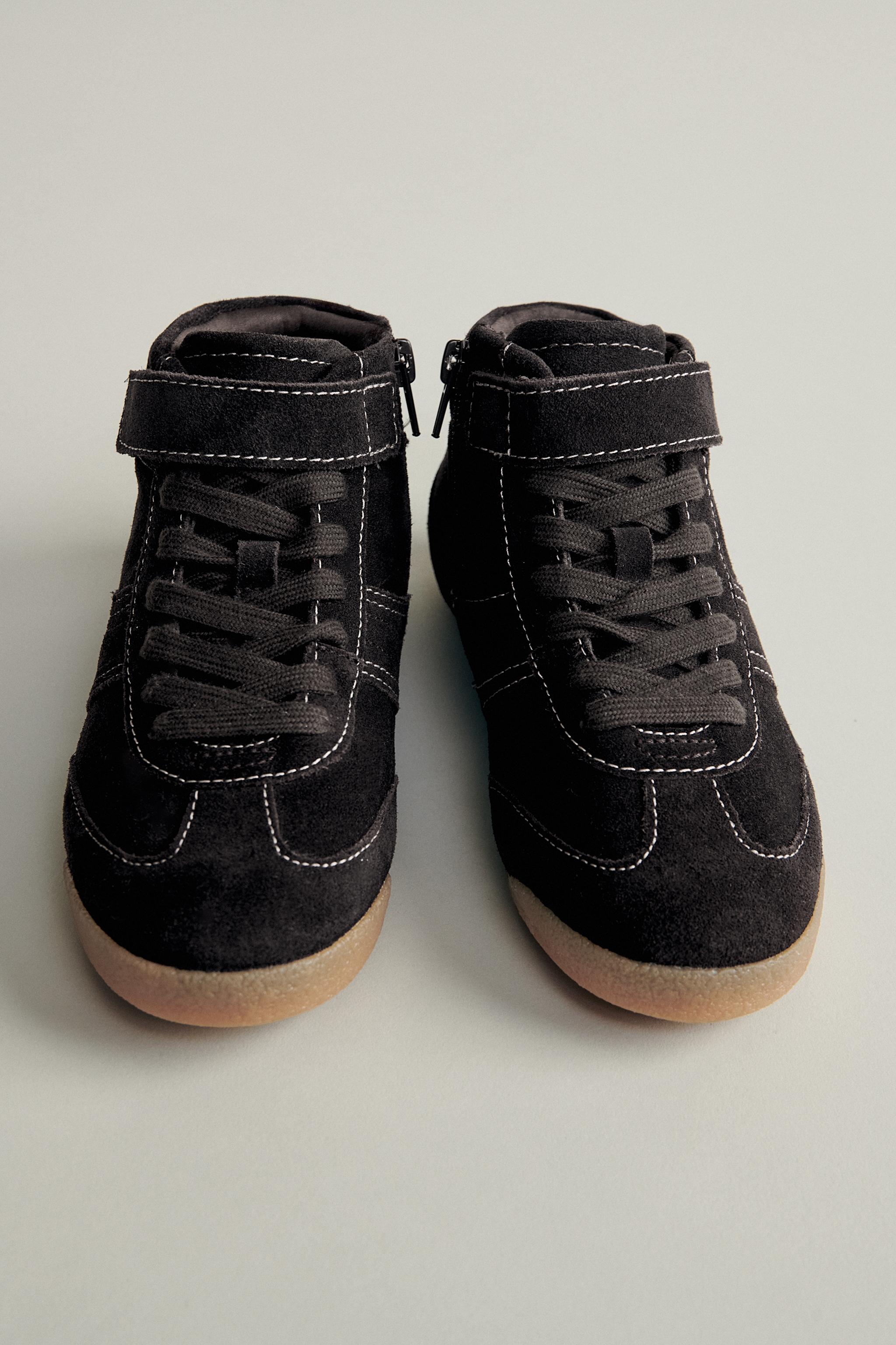 LEATHER BOXING HIGH-TOP SNEAKERS
