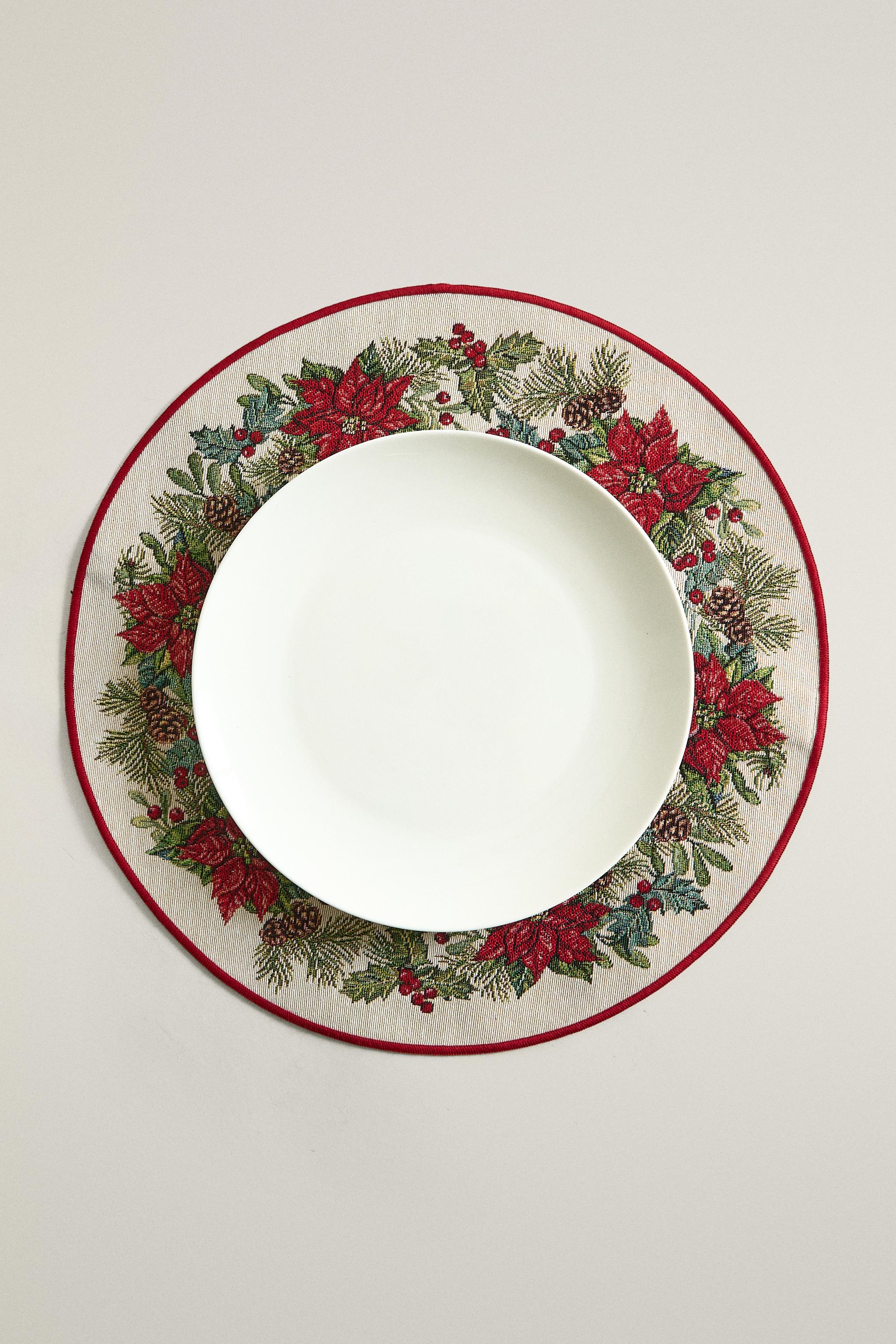 FLORAL CHRISTMAS JACQUARD PLACEMAT
