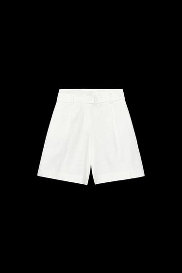 BERMUDA SHORTS WITH BELT - White by Zara - Image 0