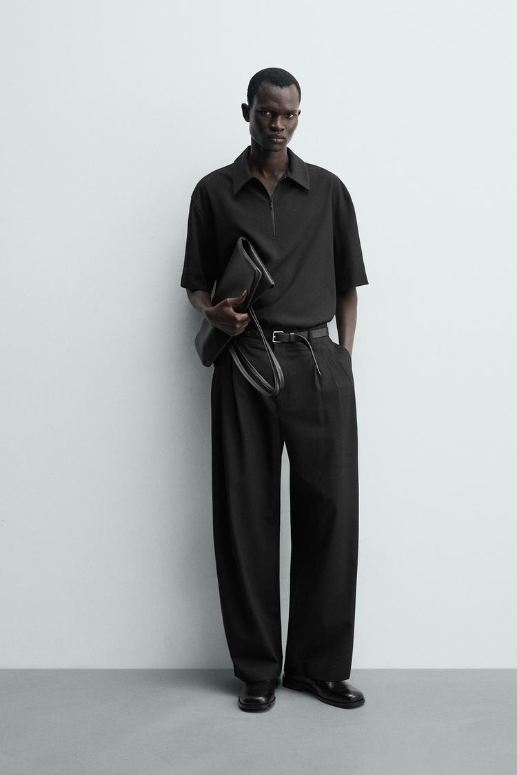 FERMUARLI TEKNİK POLO T-SHIRT