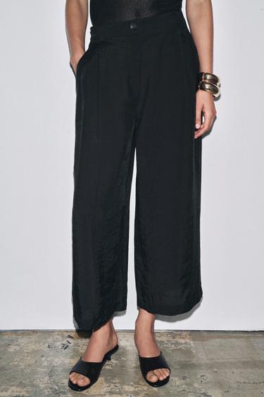 ZW COLLECTION CROPPED DARTED TROUSERS - Black by Zara - Image 1