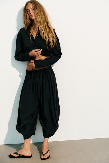 LOOSE VOLUME TROUSERS - Black by Zara