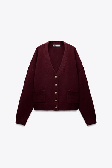 100% WOOL JACKET WITH GOLD BUTTONS - Burgundy by Zara - Image 4