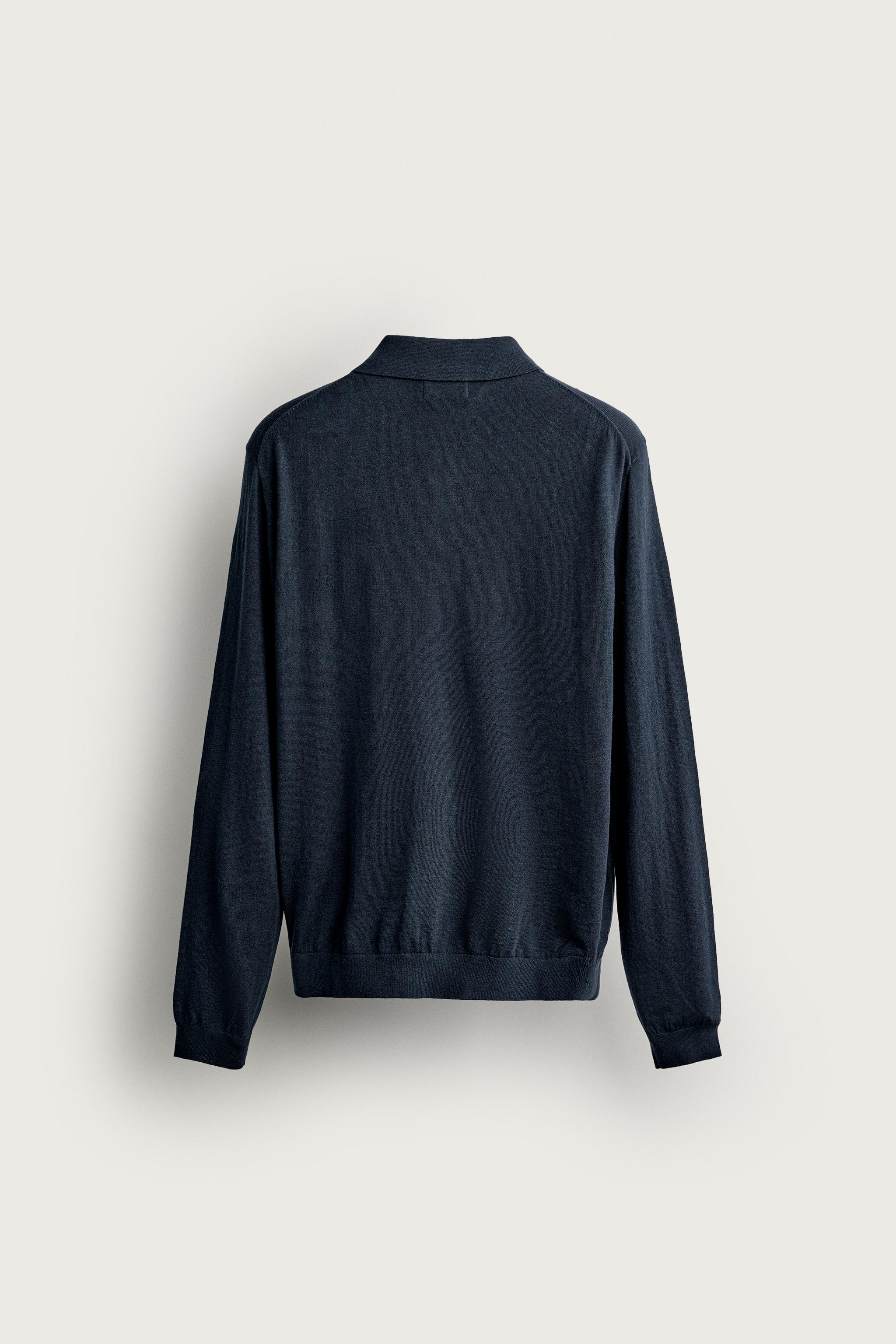 COTTON-CASHMERE KNIT POLO SHIRT