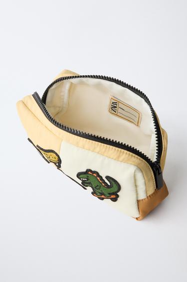 TOILETRY BAG WITH PATCHES - Sand Brown by Zara - Image 3