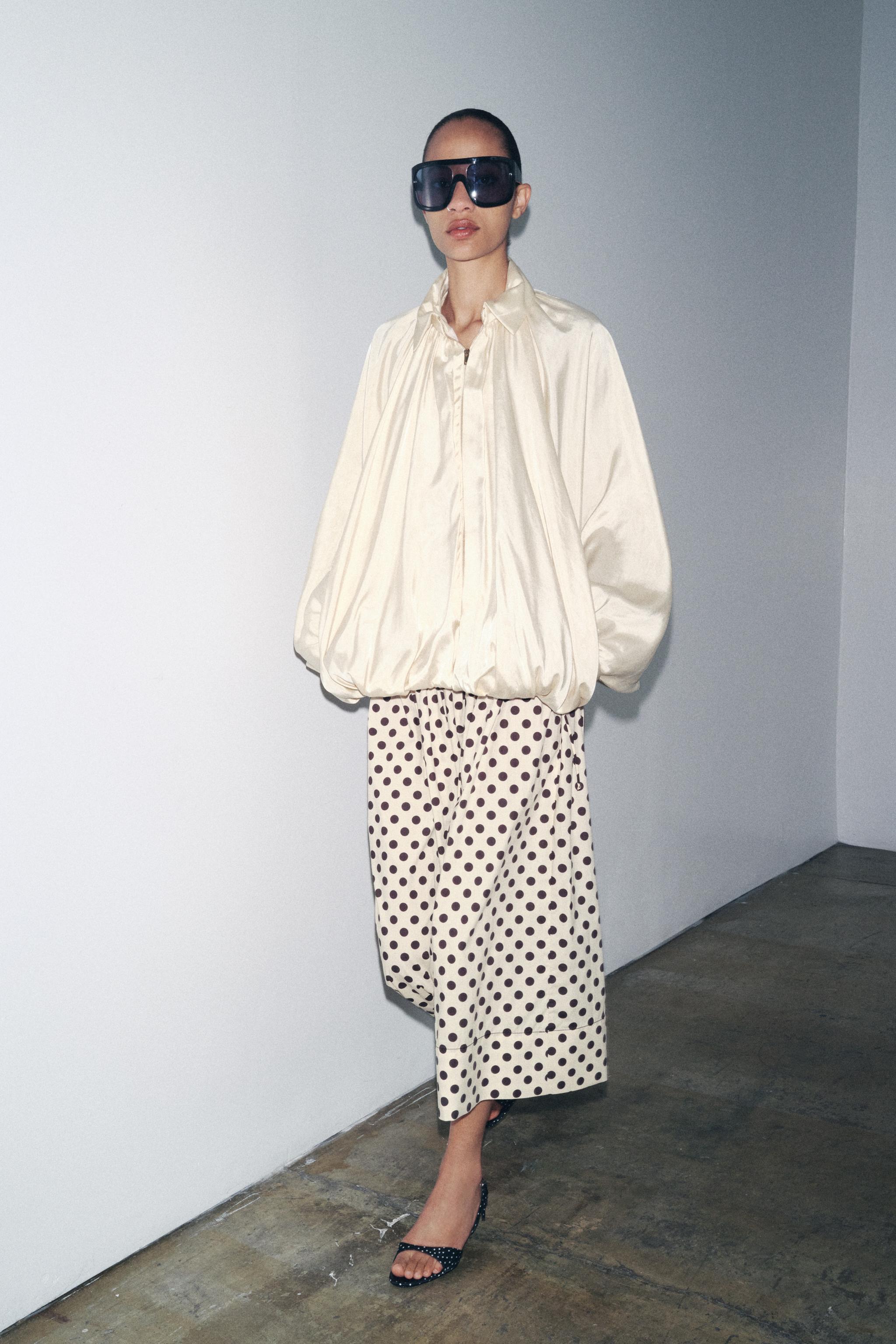 JUPE MIDI À POIS ZW COLLECTION