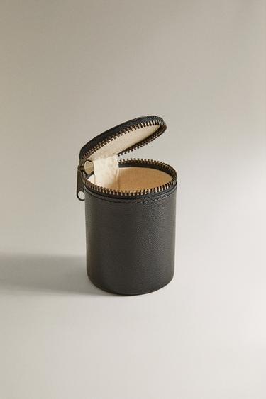TROUSSE EN CUIR CYLINDRIQUE - Noir de Zara - Image 1