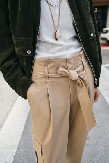 PAPERBAG CARGO TROUSERS - Light camel by Zara - Image 2