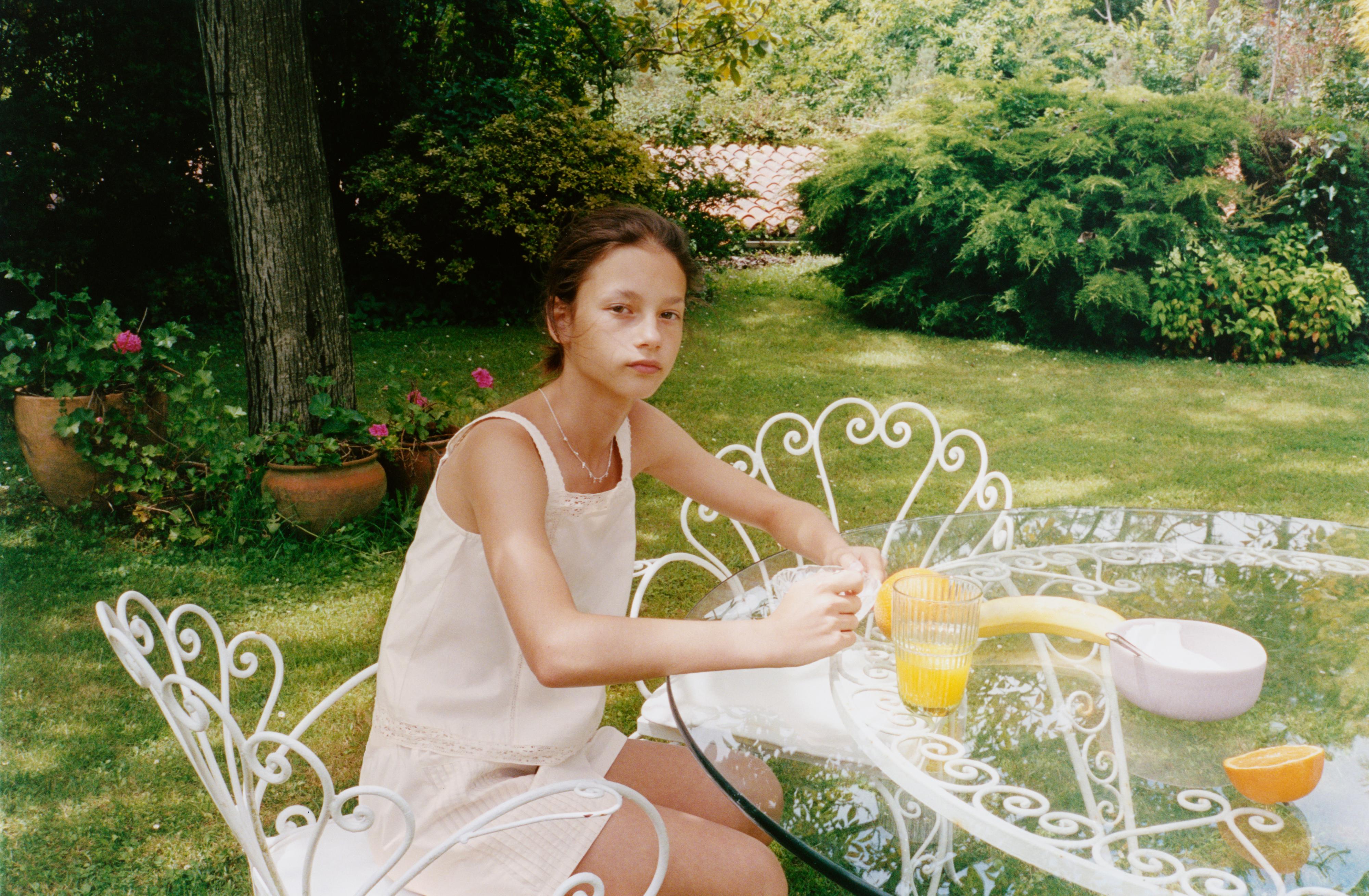 6-14 YEARS/ LACE STRAP PYJAMAS — Ecru