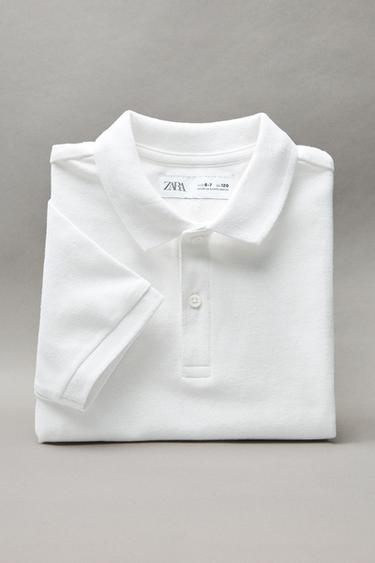 BASIC PLAIN POLO SHIRT - White by Zara
