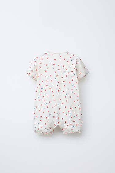 0-18 MONTHS/ STRAWBERRY SHORT PYJAMAS - Ecru by Zara - Image 1
