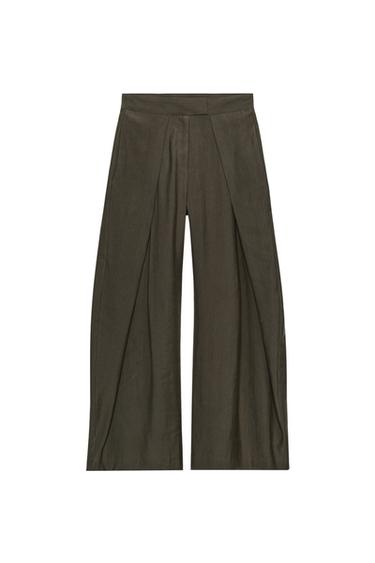 Zara ZW COLLECTION FRONT PLEAT PANTS - Brown / Taupe
