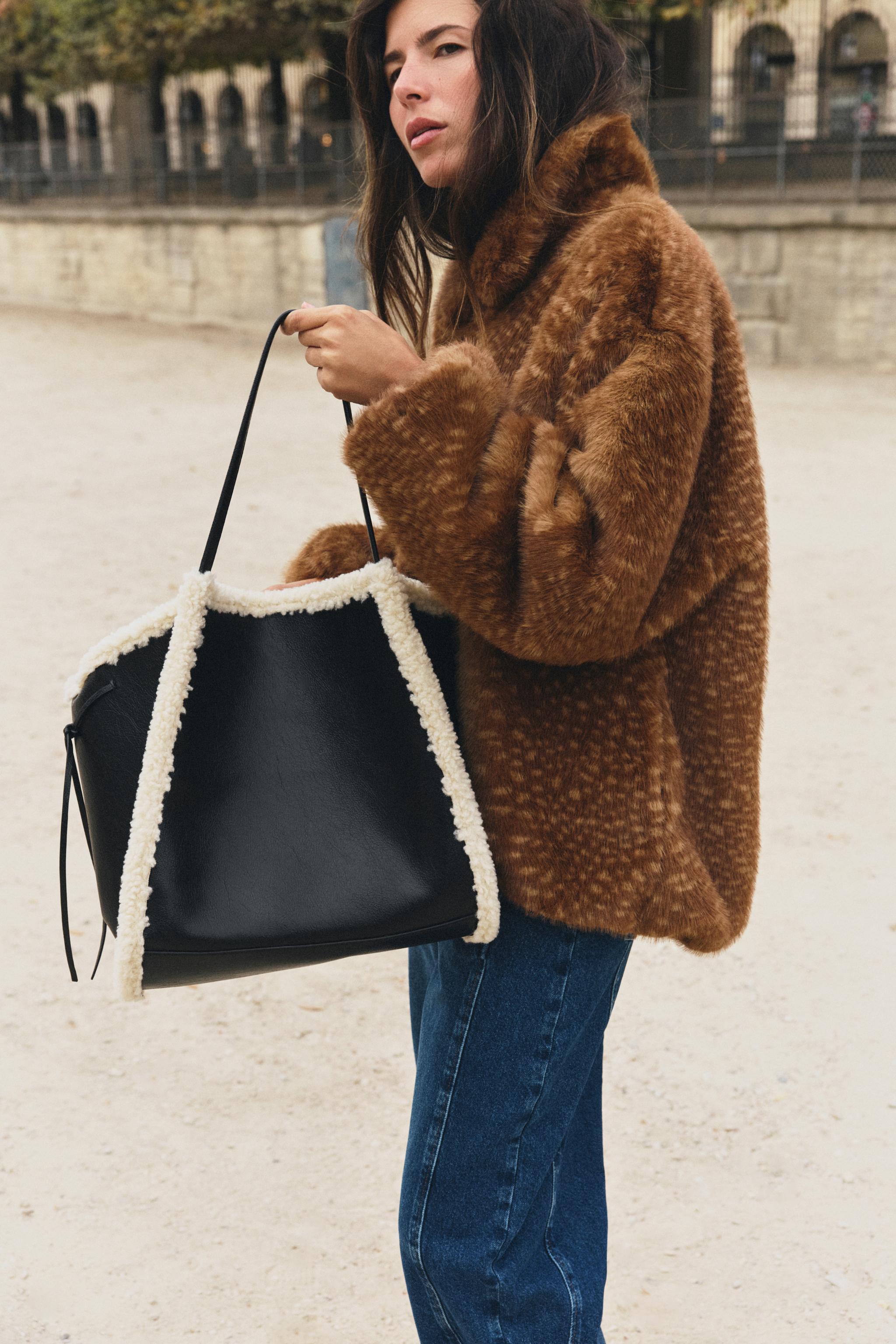SHEARLING SHOPPER BAG
