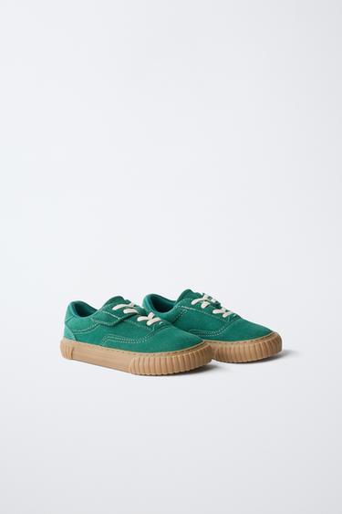 BASKET BAREFOOT EN CUIR - Vert de Zara - Image 1