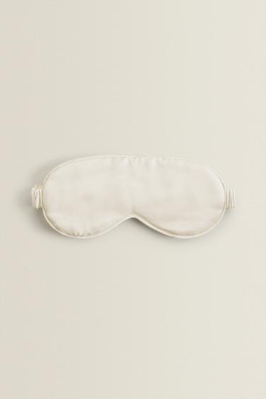 100% MULBERRY SILK EYE MASK - Oyster-white by Zara